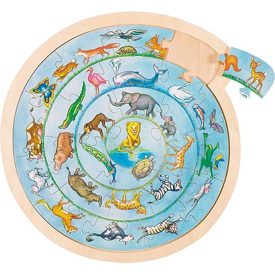 Puzzle rotunde cu animale