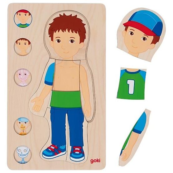 Puzzle stratificat băiat - corpul uman din interior
