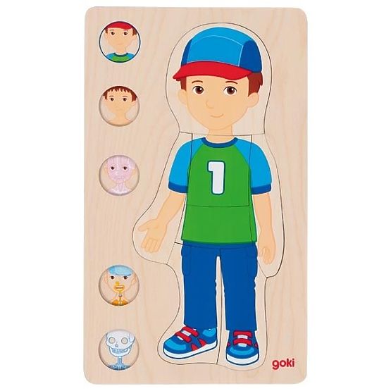 Puzzle stratificat băiat - corpul uman din interior