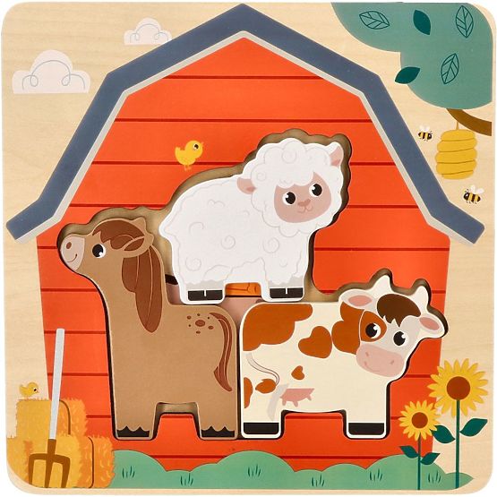 Puzzle stratificate cu animale de la fermă