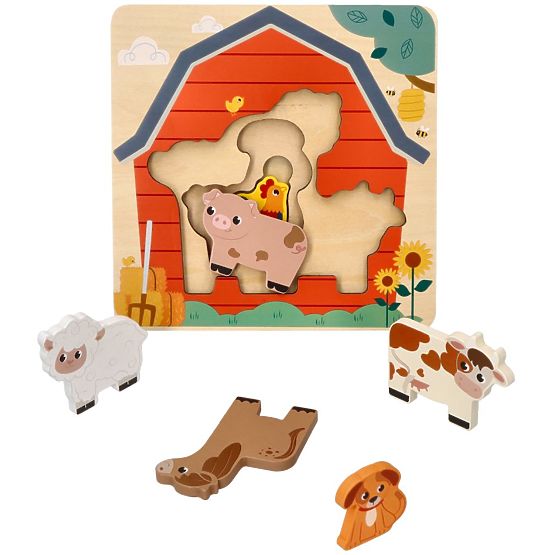 Puzzle stratificate cu animale de la fermă
