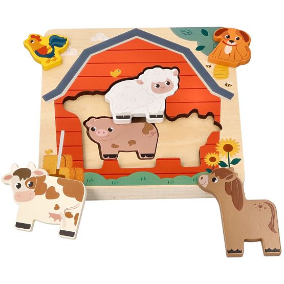 Puzzle stratificate cu animale de la fermă