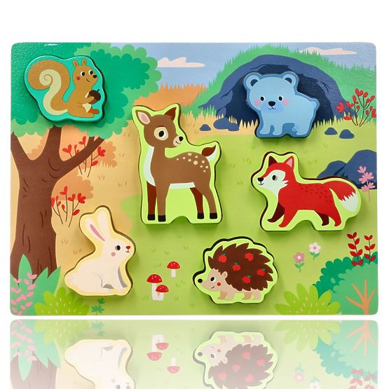 Puzzle tactil 3D Animale din pădure