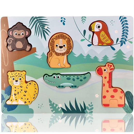 Puzzle tactil 3D Animale din safari