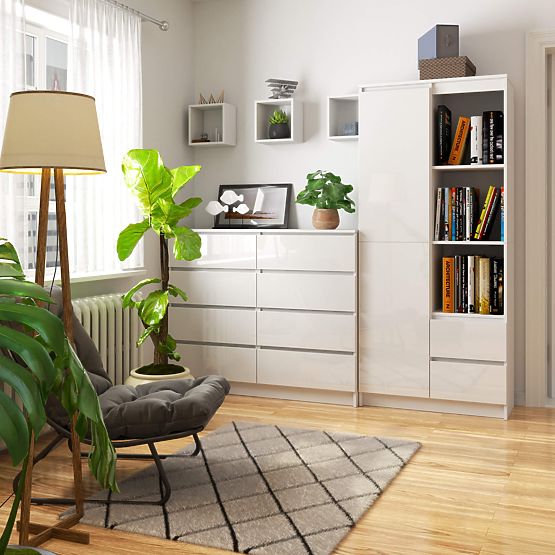 Raft de birou R 80 cm CLP R11 PK ALB / ALB LUCIOAS