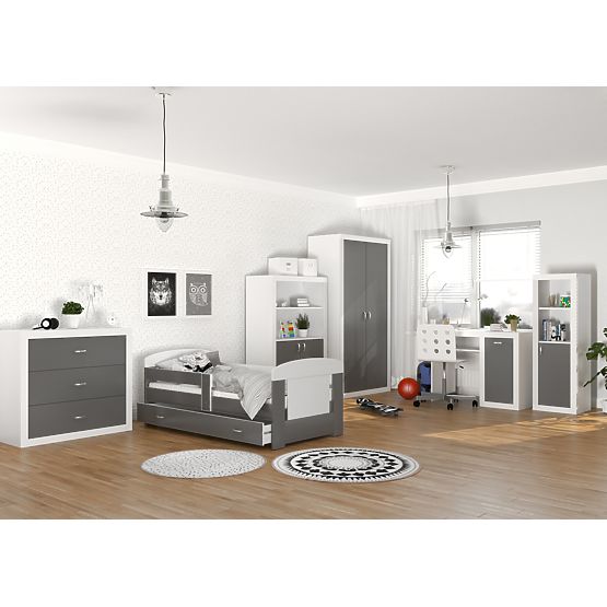 raft de cărți Philip mic - alb-gri