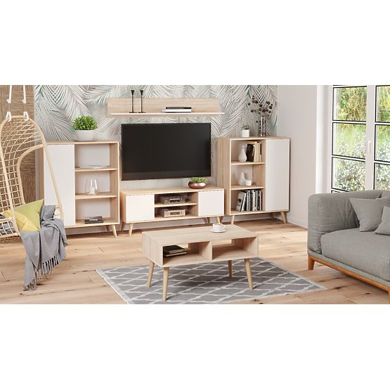 Raft dulap Fondi stejar sonoma - alb, scandinav