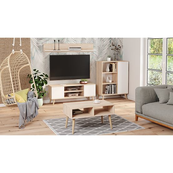 Raft dulap Fondi stejar sonoma - alb, scandinav