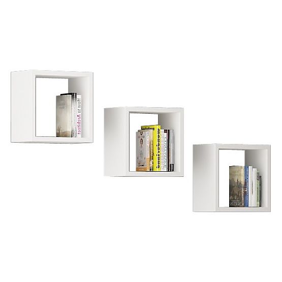 RAFTURI DE PERETE K 25x25cm SET 3 BUCĂȚI ALB