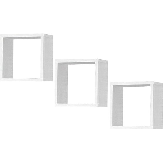 RAFTURI DE PERETE K 25x25cm SET 3 BUCĂȚI ALB