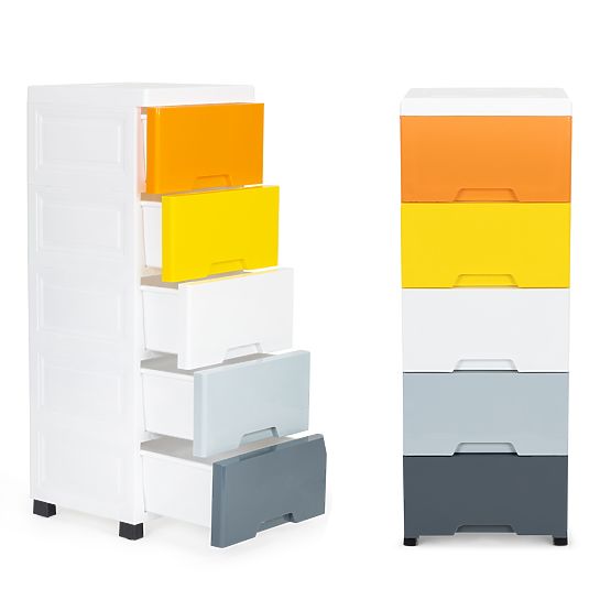 Raft cu 5 sertare extensibile, picioare cu roți ModernHome