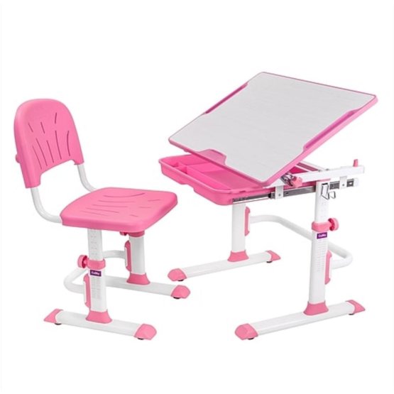 copilăresc scris masă + scaun Cubby de lup - roz
