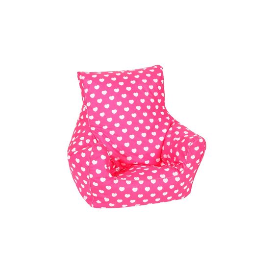 Sac sub formă de bob de fasole pentru copii – model cu inimioare roz