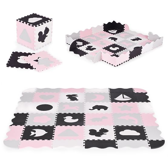 Saltea de spumă cu gard puzzle piscină uscată 36 de piese ECOTOYS