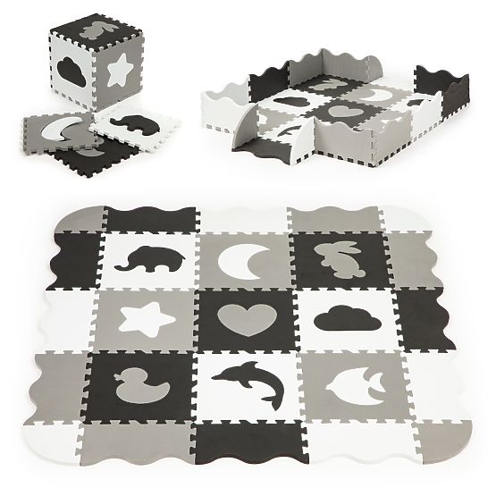 Saltea de spumă cu margine puzzle piscină uscată 25 bucăți ECOTOYS