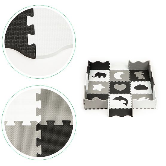 Saltea de spumă cu margine puzzle piscină uscată 25 bucăți ECOTOYS