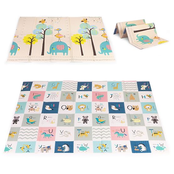 Saltea din spumă pentru copii 200x150 cm educativă, dublă față, pliabilă, cu măsură de creștere și a