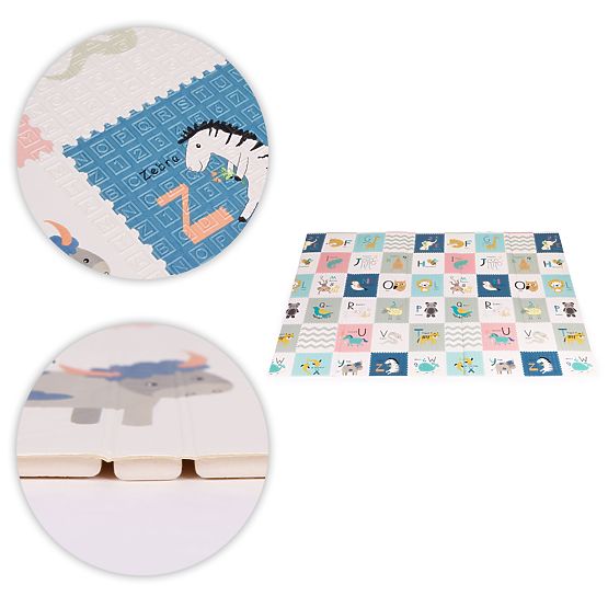 Saltea din spumă pentru copii 200x150 cm educativă, dublă față, pliabilă, cu măsură de creștere și a