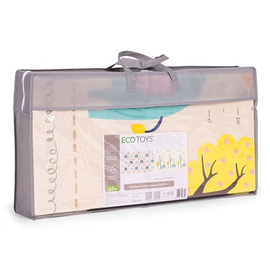Saltea din spumă pentru copii 200x150 cm educativă, dublă față, pliabilă, cu măsură de creștere și a