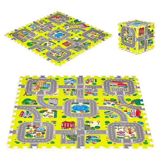 Saltea de spumă pentru copii oraș 9 piese 90,5x90,5 cm IPLAY