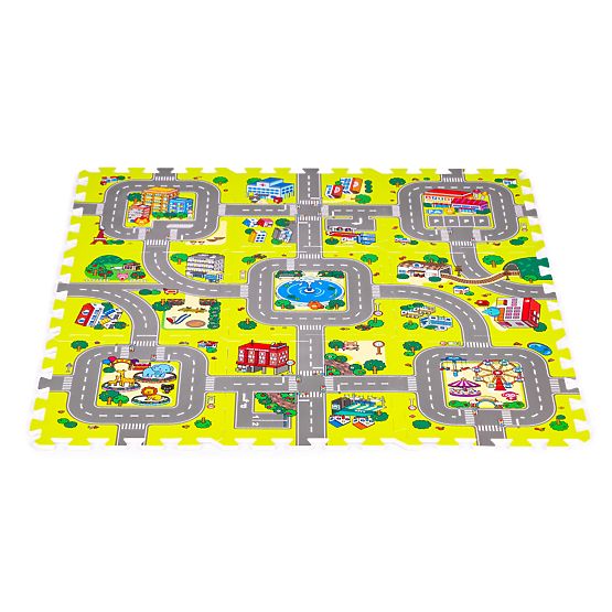 Saltea de spumă pentru copii oraș 9 piese 90,5x90,5 cm IPLAY