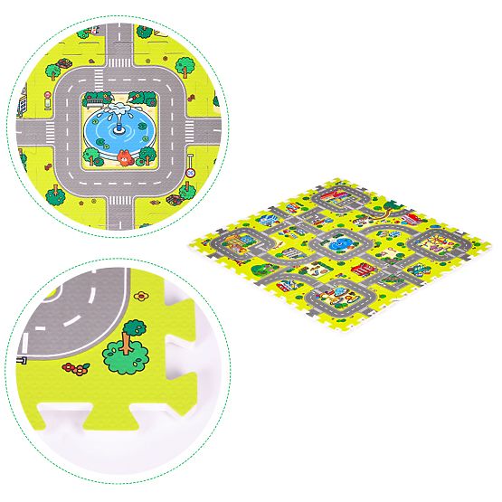 Saltea de spumă pentru copii oraș 9 piese 90,5x90,5 cm IPLAY