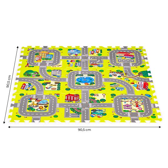Saltea de spumă pentru copii oraș 9 piese 90,5x90,5 cm IPLAY