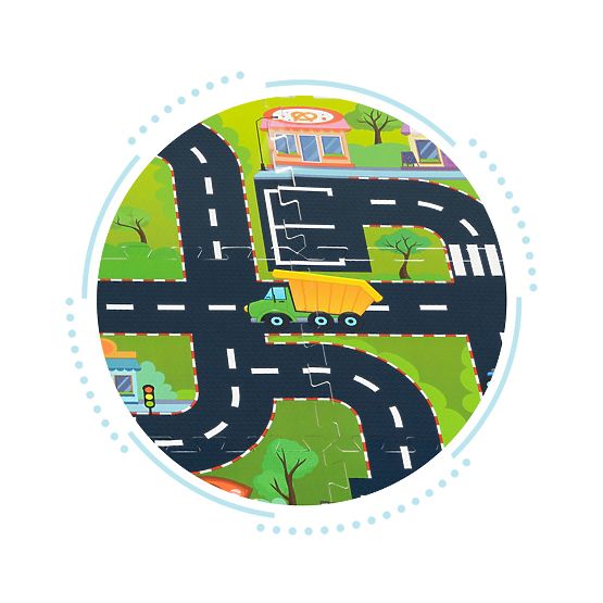 Saltea din spumă pentru copii puzzle oraș străzi drumuri IPLAY