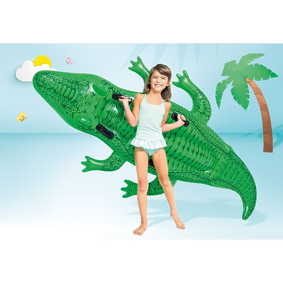 Saltea gonflabilă crocodil pentru înot cu mânere 203x114 cm INTEX 58562
