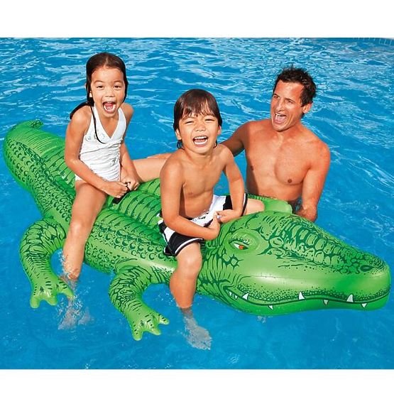 Saltea gonflabilă crocodil pentru înot cu mânere 203x114 cm INTEX 58562