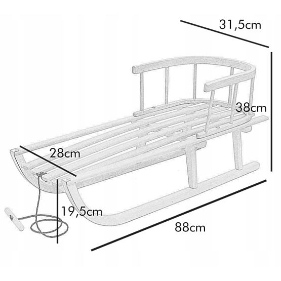 Sanie din lemn cu captuseala - Cerb