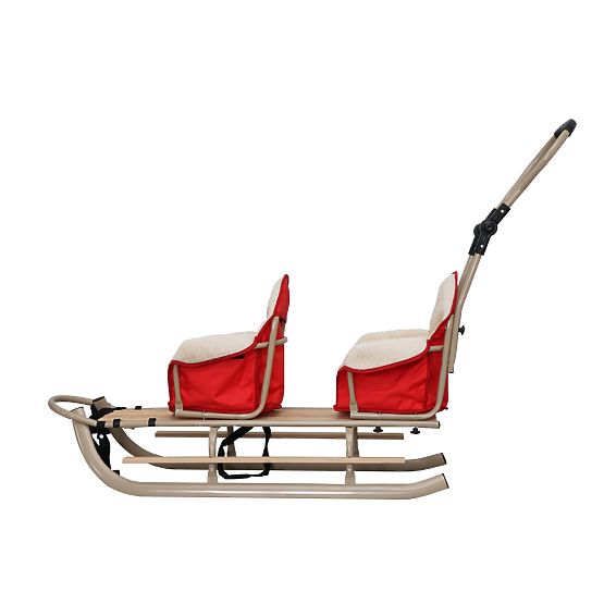 Sanie pentru gemeni Duo - culoare rosie scaun
