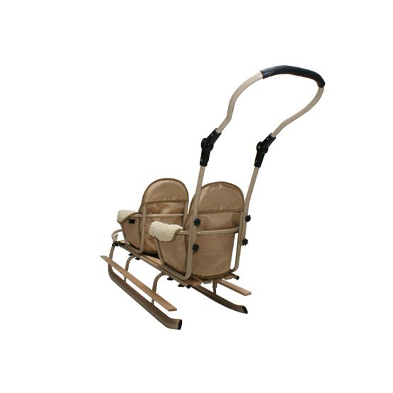 Sanie pentru gemeni Duo - culoare rosie scaun