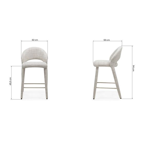 Scaun de bar Ella crem-maro