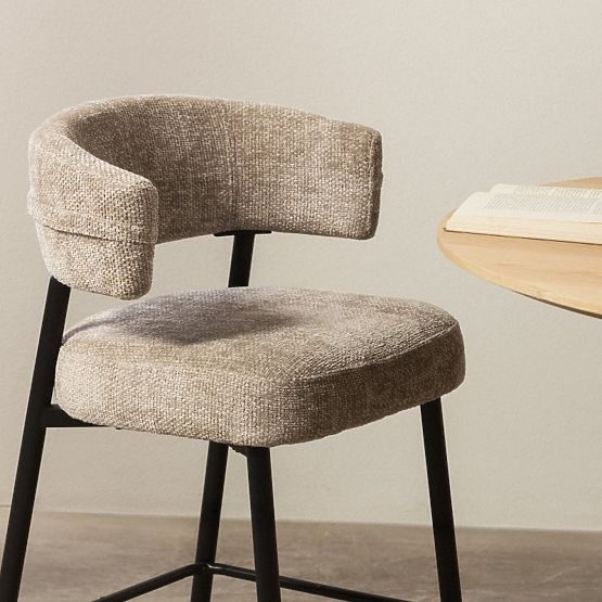 Scaun de bar Rosario bej/picioare negre