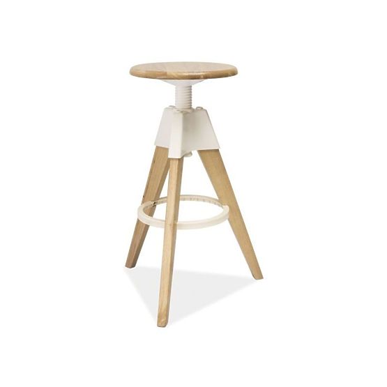 Scaun de bar scaun BODO alb/ stejar