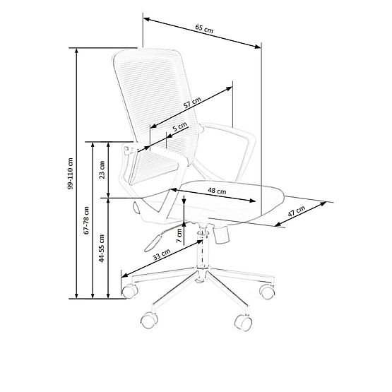 Scaun de birou Flicker - gri deschis / negru