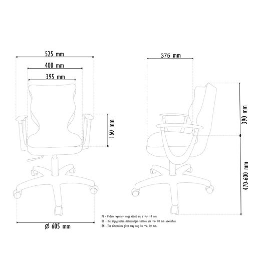 Scaun de birou ajustabil pentru înălțimea 146-176,5 cm - gri
