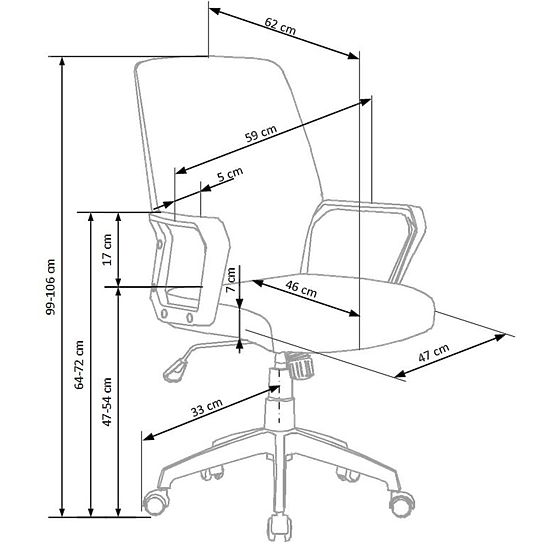 Scaun de birou Spin - bej - alb