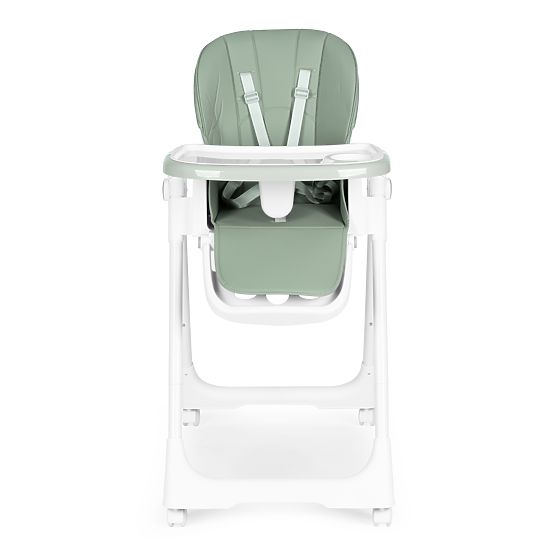 Scaun de hrănire cu înălțime reglabilă, piele ecologică, curele, tavă dublă ECOTOYS