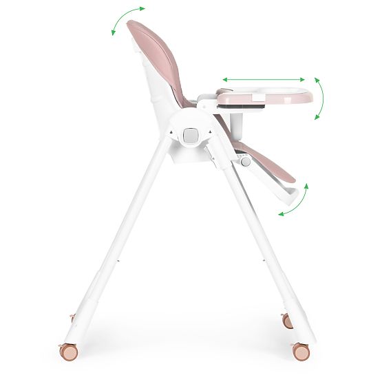 Scaun de hrănire, înălțime reglabilă, piele ecologică, centuri, tavă dublă ECOTOYS