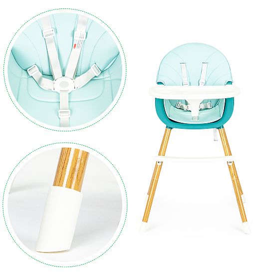 Scaun de luat masa Polly 2in1 - turcoaz