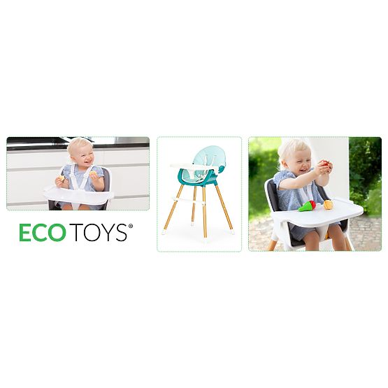 Scaun de luat masa Polly 2in1 - turcoaz