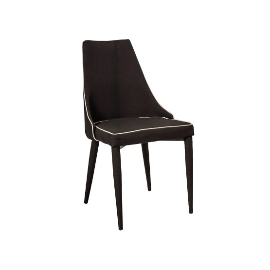 Scaun de luat masa SOREN negru din piele eco