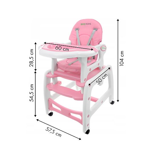 Scaun de masă Pinky 3in1