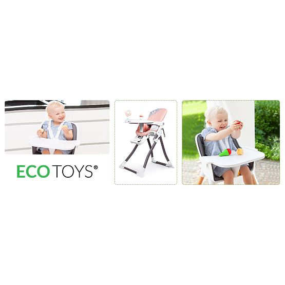 Scaun de masă pliabil roz ECOTOYS