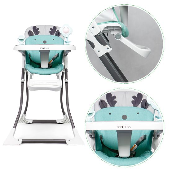 Scaun de masa ren - alb-turcoaz