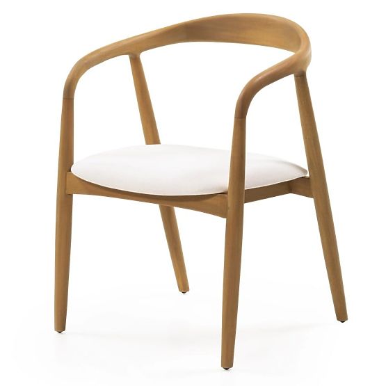 Scaun din lemn Ludvika, rotunjit, natural/crem
