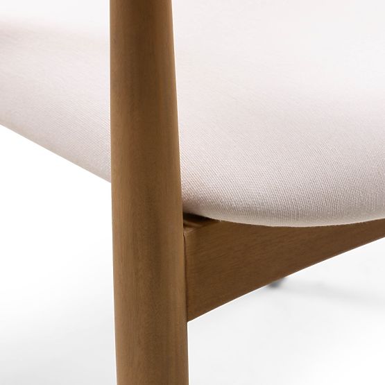 Scaun din lemn Ludvika, rotunjit, natural/crem