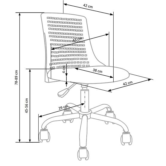 Scaun ergonomic pentru copii Pure - gri